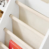 SoBuy KMB119-W Bibliotecă pentru copii cu 3 niveluri, bibliotecă Montessori cu depozitare jucării și coșuri din material textil, mobilă cameră copii, raft cameră, alb 80x40x80cm