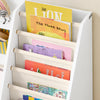 SoBuy KMB119-W Bibliotecă pentru copii cu 3 niveluri, bibliotecă Montessori cu depozitare jucării și coșuri din material textil, mobilă cameră copii, raft cameră, alb 80x40x80cm