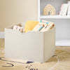 SoBuy KMB119-W Bibliotecă pentru copii cu 3 niveluri, bibliotecă Montessori cu depozitare jucării și coșuri din material textil, mobilă cameră copii, raft cameră, alb 80x40x80cm