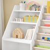 SoBuy KMB119-W Bibliotecă pentru copii cu 3 niveluri, bibliotecă Montessori cu depozitare jucării și coșuri din material textil, mobilă cameră copii, raft cameră, alb 80x40x80cm