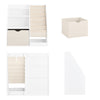 SoBuy KMB119-W Bibliotecă pentru copii cu 3 niveluri, bibliotecă Montessori cu depozitare jucării și coșuri din material textil, mobilă cameră copii, raft cameră, alb 80x40x80cm