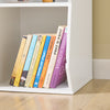 SoBuy KMB120-W Bibliotecă pentru copii, organizator jucării cu 9 compartimente, mobilier depozitare jucării, raft bibliotecă, suport reviste, alb, 95x34x105 cm