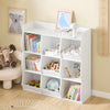 SoBuy KMB120-W Bibliotecă pentru copii, organizator jucării cu 9 compartimente, mobilier depozitare jucării, raft bibliotecă, suport reviste, alb, 95x34x105 cm