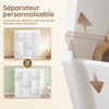 SoBuy KMB120-W Bibliotecă pentru copii, organizator jucării cu 9 compartimente, mobilier depozitare jucării, raft bibliotecă, suport reviste, alb, 95x34x105 cm