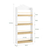 SoBuy KMB121-WN Bibliotecă pentru copii Etajeră pentru cărți pentru copii cu 4 nivele Mobilier de depozitare jucării Bibliotecă Mobilier de depozitare Etajeră cameră Alb-Natural 60x15x130,5 cm
