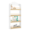 SoBuy KMB121-WN Bibliotecă pentru copii Etajeră pentru cărți pentru copii cu 4 nivele Mobilier de depozitare jucării Bibliotecă Mobilier de depozitare Etajeră cameră Alb-Natural 60x15x130,5 cm