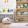 SoBuy KMB121-WN, Bibliotecă Montessori pentru copii Suport cărți pentru copii cu 4 rafturi Bibliotecă verticală Suport jucărie pentru dormitor fete alb și natural 60x15x130,5 cm