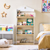 SoBuy KMB121-WN Bibliotecă pentru copii Etajeră pentru cărți pentru copii cu 4 nivele Mobilier de depozitare jucării Bibliotecă Mobilier de depozitare Etajeră cameră Alb-Natural 60x15x130,5 cm