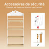 SoBuy KMB121-WN Bibliotecă pentru copii Etajeră pentru cărți pentru copii cu 4 nivele Mobilier de depozitare jucării Bibliotecă Mobilier de depozitare Etajeră cameră Alb-Natural 60x15x130,5 cm