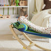 SoBuy KMB16-J Balansoar, Pătuț Copii, Hamac Copii, Șezlong Balansoar pentru Copii, Rocking Chair, pentru Camera Copiilor, Terasă, Sufragerie, Grădină, 124x36x45 cm