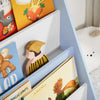 SoBuy KMB32-B Bibliotecă pentru copii, organizator jucării, bibliotecă pentru cărți, 4 niveluri, raft pentru cărți, mobilier de depozitare pentru cameră de copil, birou, living, albastru deschis, 80x30x88 cm