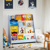 SoBuy KMB32-B Bibliotecă pentru copii, organizator jucării, bibliotecă pentru cărți, 4 niveluri, raft pentru cărți, mobilier de depozitare pentru cameră de copil, birou, living, albastru deschis, 80x30x88 cm
