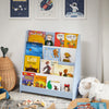 SoBuy KMB32-B Bibliotecă pentru copii, organizator jucării, bibliotecă pentru cărți, 4 niveluri, raft pentru cărți, mobilier de depozitare pentru cameră de copil, birou, living, albastru deschis, 80x30x88 cm