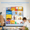 SoBuy KMB32-B Bibliotecă pentru copii, organizator jucării, bibliotecă pentru cărți, 4 niveluri, raft pentru cărți, mobilier de depozitare pentru cameră de copil, birou, living, albastru deschis, 80x30x88 cm