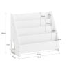 SoBuy KMB32-K-W Bibliotecă pentru copii, organizator jucării, bibliotecă cu cărți, 4 niveluri și 1 compartiment deschis, raft pentru cărți, mobilă de depozitare pentru camera copilului, birou, sufragerie, alb, 70x30x60 cm