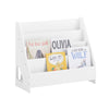 SoBuy KMB32-K-W Bibliotecă pentru copii, organizator jucării, bibliotecă cu cărți, 4 niveluri și 1 compartiment deschis, raft pentru cărți, mobilă de depozitare pentru camera copilului, birou, sufragerie, alb, 70x30x60 cm