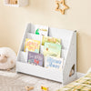SoBuy KMB32-K-W Bibliotecă pentru copii, organizator jucării, bibliotecă cu cărți, 4 niveluri și 1 compartiment deschis, raft pentru cărți, mobilă de depozitare pentru camera copilului, birou, sufragerie, alb, 70x30x60 cm