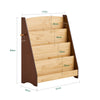 SoBuy KMB32-N Bookstore Montessorian pentru copii Shepherds Holder Carucar Biblioteca de pe suportul de la sol cu 4 compartimente și 2 cârlige aduce jocuri pentru copii Containere naturale 91x30x89 cm