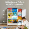 SoBuy KMB32-W Bibliotecă pentru Copii, Organizator Jucării Copii, Bibliotecă Cărți cu 4 Niveluri, Raft Cărți, Mobilier de Depozitare pentru Camera Copiilor, Birou, Living, Alb, 80x30x88 cm