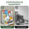 SoBuy KMB32-W Bibliotecă pentru Copii, Organizator Jucării Copii, Bibliotecă Cărți cu 4 Niveluri, Raft Cărți, Mobilier de Depozitare pentru Camera Copiilor, Birou, Living, Alb, 80x30x88 cm