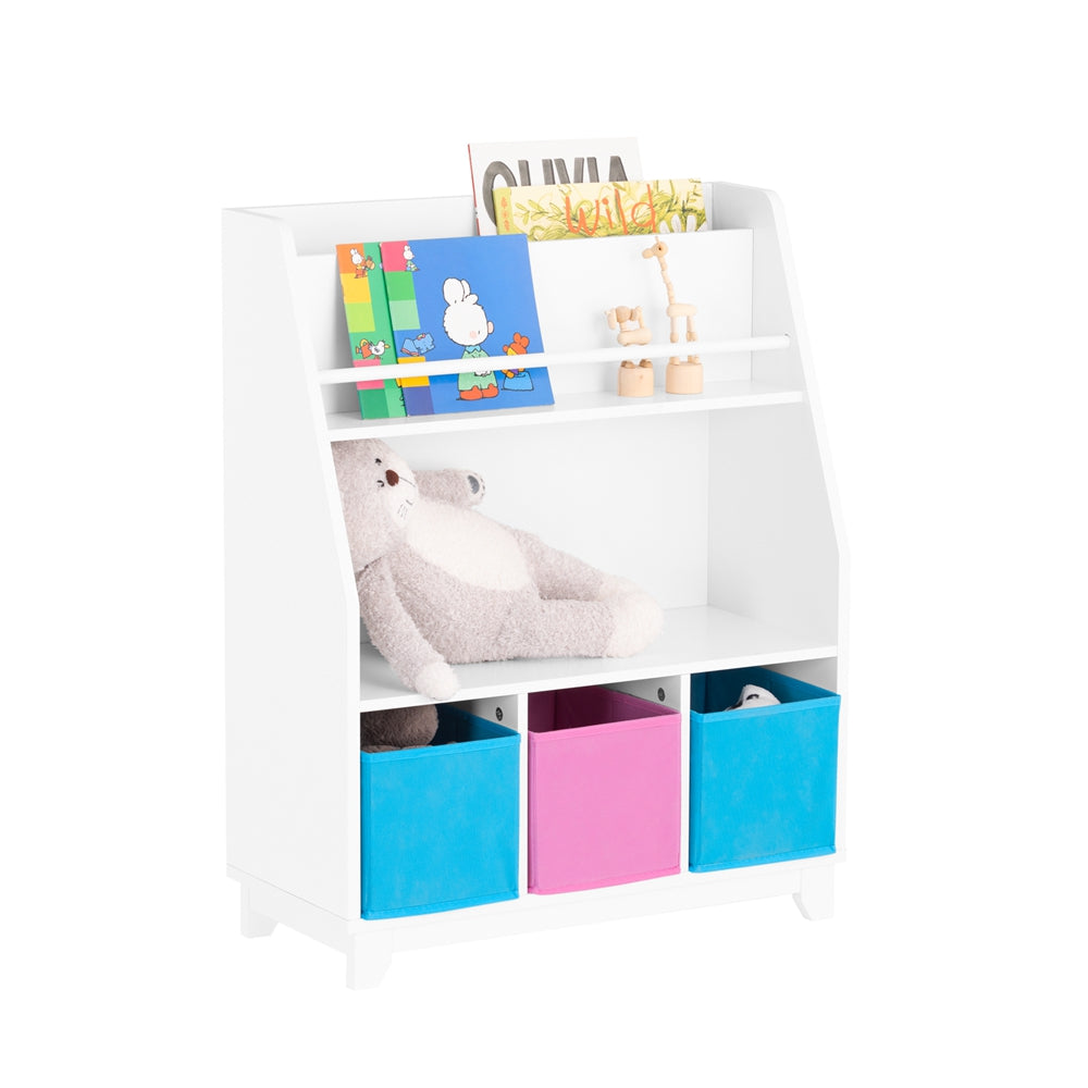 SoBuy KMB34-F Bibliothèque Étagère à Livres Étagère de Rangement Jouets pour Enfants Porte-revues avec Compartiments de Range