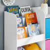 SoBuy KMB37-F Raft de depozitare pentru cărți și jucării, Bibliotecă, Mobilier de depozitare multifuncțional cu 2 coșuri