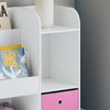 SoBuy KMB37-F Raft de depozitare pentru cărți și jucării, Bibliotecă, Mobilier de depozitare multifuncțional cu 2 coșuri