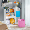 SoBuy KMB37-F Raft de depozitare pentru cărți și jucării, Bibliotecă, Mobilier de depozitare multifuncțional cu 2 coșuri