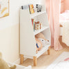 SoBuy KMB47-W Bibliotecă Raft pentru cărți Raft de depozitare pentru cărți și jucării copii, Suport reviste cu 3 rafturi, 60x25x80 cm
