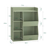 SoBuy KMB55-K-GR Bibliotecă pentru copii, Organizator de jucării pentru copii cu 5 compartimente, Dulap pentru depozitare jucării, Raft, Suport reviste, Verde 80x34x104cm