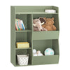 SoBuy KMB55-K-GR Bibliotecă pentru copii, Organizator de jucării pentru copii cu 5 compartimente, Dulap pentru depozitare jucării, Raft, Suport reviste, Verde 80x34x104cm