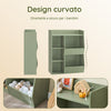 SoBuy KMB55 -K -Gr Montessorian Bookshop pentru copii - rafturi de bord cu 5 compartimente deschise - bibliotecă de la sol pentru dormitor verde 80x34x104 cm