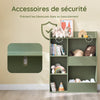 SoBuy KMB55-K-GR Bibliotecă pentru copii, Organizator de jucării pentru copii cu 5 compartimente, Dulap pentru depozitare jucării, Raft, Suport reviste, Verde 80x34x104cm