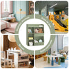 SoBuy KMB55-K-GR Bibliotecă pentru copii, Organizator de jucării pentru copii cu 5 compartimente, Dulap pentru depozitare jucării, Raft, Suport reviste, Verde 80x34x104cm