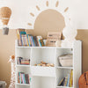 SoBuy KMB55-W Bibliotecă Montessori pentru copii – Mobilier pentru depozitarea jucăriilor și cărților cu 8 compartimente, Sigură, Alb, 106×30×104 cm