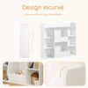 SoBuy KMB55-W Bibliotecă Montessori pentru copii – Mobilier pentru depozitarea jucăriilor și cărților cu 8 compartimente, Sigură, Alb, 106×30×104 cm