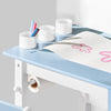 SoBuy KMB60-B Set masă și scaun pentru copii Set de 2 piese cu autocolante DIY Birou pentru copii cu 3 suporturi pentru creioane Albastru și Alb