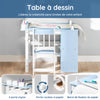 SoBuy KMB60-B Set masă și scaun pentru copii Set de 2 piese cu autocolante DIY Birou pentru copii cu 3 suporturi pentru creioane Albastru și Alb