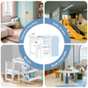 SoBuy KMB60-B Set masă și scaun pentru copii Set de 2 piese cu autocolante DIY Birou pentru copii cu 3 suporturi pentru creioane Albastru și Alb