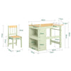 SoBuy KMB60-GR Set 2 piese masă și scaun pentru copii Masă și scaun pentru copii Birou cu 2 rafturi Suport hârtie și compartimente pentru pixuri Verde 80x50x66
