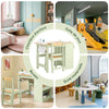SoBuy KMB60-GR Set 2 piese masă și scaun pentru copii Masă și scaun pentru copii Birou cu 2 rafturi Suport hârtie și compartimente pentru pixuri Verde 80x50x66