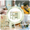 SoBuy Masă de masă pentru copii KMB60-GR cu 1 scaun, set de masă și scaune pentru copii multiatractivitate cu 2 rafturi, masă de desen și joc, scaun de birou dormitor verde 80x50x66cm
