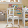 SoBuy KMB60-W Masă pentru Copii cu Scaun Set 2 Piese Masă și Scaun pentru Copii Birou cu 2 Rafturi Suport Hârtie și Compartimente pentru Pixuri Alb 80x54x65
