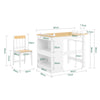 SoBuy Masă de masă pentru copii KMB60-WW cu 1 scaun, set de masă și scaune pentru copii multiatractivitate cu 2 rafturi, masă de desen și joc, scaun de birou alb și dormitor natural 80x50x66cm