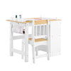 SoBuy KMB60-WN Set Masă și Scaun pentru Copii, 2 Piese, Masă și Scaun pentru Copii, Birou cu 2 Etajere, Suport pentru Hârtii și Organizatoare Pixuri, Alb-Natur 80x50x66