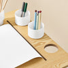 SoBuy KMB60-WN Set Masă și Scaun pentru Copii, 2 Piese, Masă și Scaun pentru Copii, Birou cu 2 Etajere, Suport pentru Hârtii și Organizatoare Pixuri, Alb-Natur 80x50x66