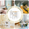 SoBuy Masă de masă pentru copii KMB60-WW cu 1 scaun, set de masă și scaune pentru copii multiatractivitate cu 2 rafturi, masă de desen și joc, scaun de birou alb și dormitor natural 80x50x66cm