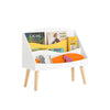 SoBuy KMB63-W Bibliotecă pentru copii, Raft de cărți cu 4 compartimente deschise