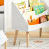 SoBuy KMB63-W Bibliotecă pentru copii, Raft de cărți cu 4 compartimente deschise