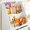 SoBuy KMB65-W Bibliothèque Enfant Étagère à Livres Étagère à Jouets Porte-revues à 4 Niveaux avec 2 Boîtes de Rangement